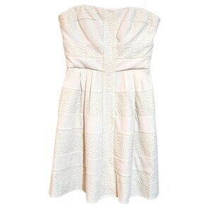 BCBG Max Azria Dorothea White Lace Strapless Dress  Size 4  Formal & Elegant Loo